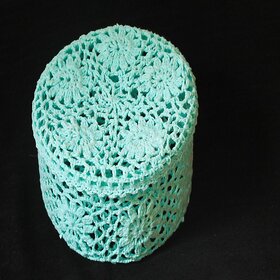hand made crochet boxes available in light colours