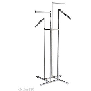                       4-way Adjustable Clothes Rail Display Stand                                              