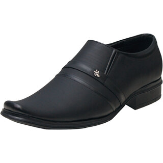 Black Slip on Smart Formals Shoes For Men by 00RA