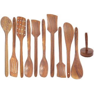Wooden kitchen essential tools set of 11