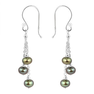Beautiful 925 Sterling Silver with Fresh Water Pearl Earring by Pearlz Ocean.