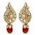 Shining Diva Gorgeous Red & White Earrings