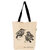 Avni Tote Shoulder Bag(White with Black Bird Print)