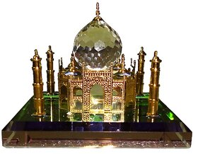 Crystal Taj Mahal (Gold Plated) W-9.6cms x H-9cms