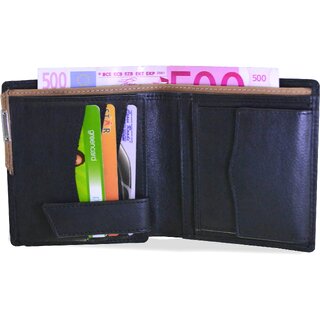                       my pac cruise Genuine Leather secure wallet  Black                                              
