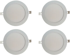 Bene LED 6w Round Slim Panel Ceiling Light, Color of LED White (Pack of 4 Pcs)