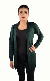 Q.I Struck Free Size Cardigan cotton green for Women
