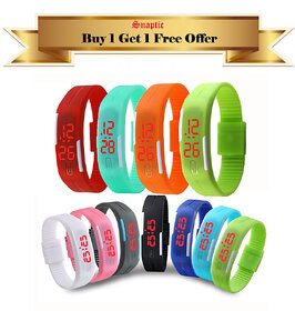 Buy 1 Get 1 Free  Snaptic Waterproof LED Sports Digital Jelly Watch