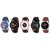 DCH Round Dial Multi Color Synthetic Strap Combo of 5 Men Watches