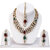 Lucky Jewellery 3 Line Kundan Set Maroon Green Colour (MSK-3-LINE-MG)