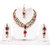 Lucky Jewellery 3 Line Kundan Set Magenta Colour (MSK-3-LINE-R)