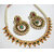Maroon and Green heart pearl polki Necklace set