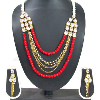 Fancy Red Pearl Necklace Set Fancy Red Pearl Necklace Set