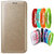 Snaptic Limited Edition Golden Leather Flip Cover for Lenovo A6000 with Waterproof LED Watch