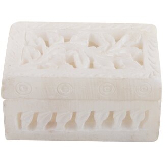 Freshings Alabaster Carved Box Rectangular Shaped (F-AB-2)