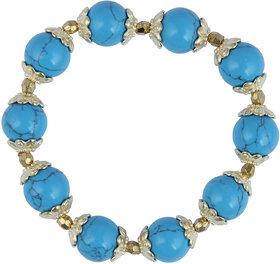 Pearlz Ocean Designer Round Shaped Mosaic Beads Stretchable Bracelet For Girls