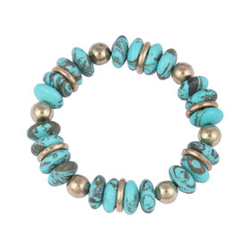 Pearlz Ocean Designer Roundel Shaped Mosaic Beads Stretchable Bracelet For Women
