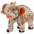Freshings Marble Painted Trunk Up Polished Elephant With Studded Stones (F-ME-1)