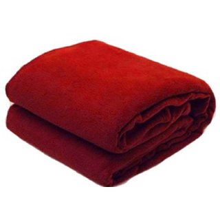 SNS Maroon Abstract Single Bed Fleece Blanket (240 cm x 150 cm) - Set Of 1