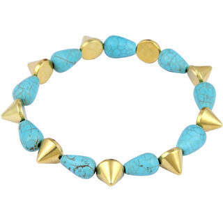 Pearlz Ocean Designer Drop Shaped Mosaic Beads Stretchable Bracelet For Girls