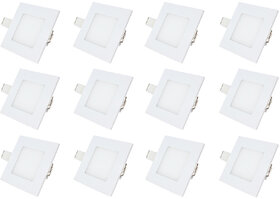 Bene LED 3w Square Panel Ceiling Light, Color of LED Warm White (Yellow) (Pack of 12 Pcs)