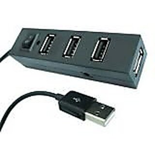 Quantum Slim USB 2.0 High Speed Hub 4 Port Color may vary (either black or white)