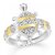 Vighnaharta White Attraction Turtle Silver and Rhodium Plated Ring - VFJ1093FRR