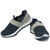 Asian Men Gray And Navy Velcro Running Shoes