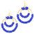 Sparkling Blue Pearl Golden Earring
