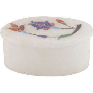 Freshings Alabaster Polished Inlay Box Oval Shaped (F-AB-4) Freshings Alabaster Polished Inlay Box Oval Shaped (F-AB-4)