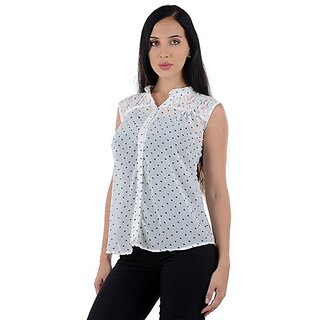 Westchic White Printed Casual Shirts For Women