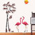 Walltola Pvc Pink Flamingos Bamboo At Sunset Wall Sticker (24X35 Inch)