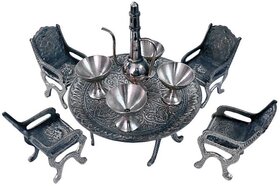 Rastogi Handicrafts Unique Design Dining Table Chair Maharaja Set
