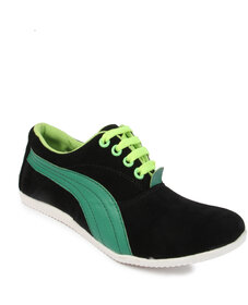 Punjab Shoes Black  Green Casual Shoes