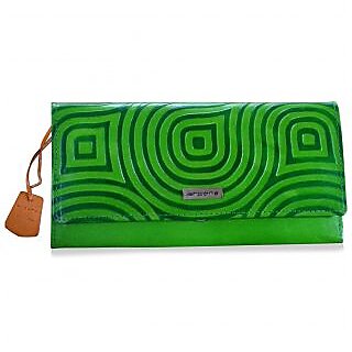                       arpera green abstract Genuine Leather wallet C11527-6                                              