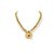 Golden Pink Stone Round Pendant Thushi Necklace