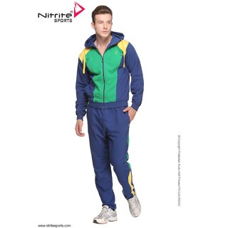 Buy Nitrite Sportswear Navy Green Yellow Tracksuit For Men Online