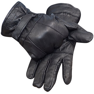 Takson Wet  Dry Black Leather Riding Gloves
