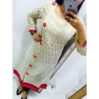 Buy Legis Lycra For White Cotton Women Kurti Online @ ₹985 from ShopClues