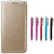 Snaptic Limited Edition Golden Leather Flip Cover for Redmi 3S Prime with Stylus Pen