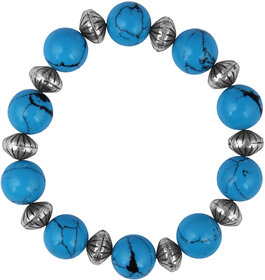Pearlz Ocean Round Shaped Mosaic Beads 7.5 Inches Stretchable Bracelet