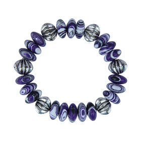 Pearlz Ocean Roundel Shaped Mosaic Beads Stretchable 7.5 Inches Bracelet For Girls