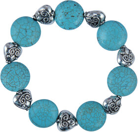 Pearlz Ocean Coin Shaped Mosaic Beads Stretchable 7.5 Bracelet For Girls