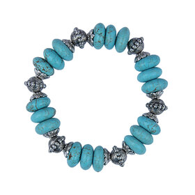 Pearlz Ocean Designer Roundel Shaped Mosaic Beads Stretchable 7.5 Inches Bracelet For Girls