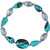 Pearlz Ocean Oval, Drop Shaped Mosaic Beads Stretchable 7.5 Inches  Bracelet
