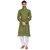 RG Designers Men's Full Sleeve Kurta Pyjama Set AVDoubleHandloom-Green