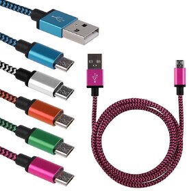 Snaptic Nylon HI Grade Micro USB Data Transfer and Charging Cable - Assorted Color