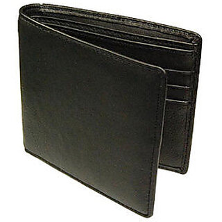 Black Single Fold Leather Wallet For Men