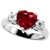 RM Jewellers CZ 92.5 Sterling Silver American Diamond Loving Heart Ring For Women