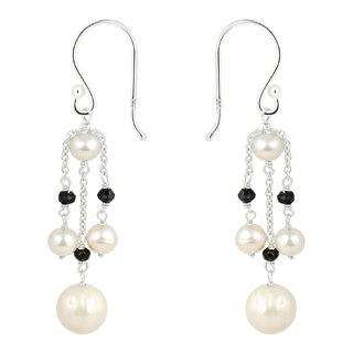                       Glamour's 925 Silver with Fresh Water Pearl Earrings by Pearlz Ocean.                                              